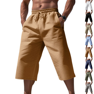2026 Summer <strong>Men's</strong> Linen Breathable Gym <strong>Shorts</strong> Loose Fit Casual Sports Wear <strong>S</strong>-3XL Capri Pants Service Available - Product Image 6