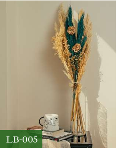 Tallos Decorativos de Hierba Seca, Ramo de Follaje Artificial, Planta de Seda Verde Beige Natural para Decoración de Mesa de Boda y Hogar - Product Image 3