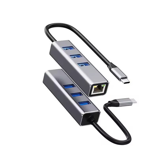 4 in 1 USB C HUB 3 Port USB 3.0 Splitter LAN RJ45 1000Mbps Network Adapter Gigabit Ethernet Hub Extender for PC Mac Windows