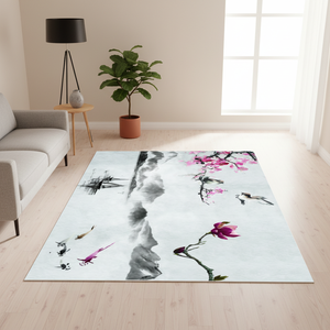 Tapis 3D imprimés en polyester épais antidérapants, tapis de zone personnalisés en velours cristal lavables à poils ras pour salon, chambre et baies vitrées - Product Image 6