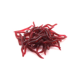 Appât souple pour pêche, 50 pièces/sac, appât souple en forme <span class=keywords><strong>de</strong></span> ver <span class=keywords><strong>de</strong></span> <span class=keywords><strong>terre</strong></span>, 4 cm, appât souple rouge, appât souple pour pêche - Product Image 3