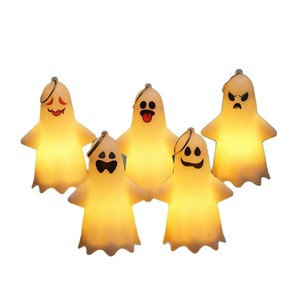 Adornos Colgantes de Fantasmas Brillantes de Plástico, Luces de Ambiente de Halloween que Funcionan con Pilas, Accesorios para Fiestas Infantiles, Decoración Navideña - Product Image 4