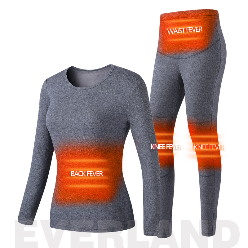 wholesale winter keep warm ladies inner wear two piece sets heating long johns for women heated thermal underwear