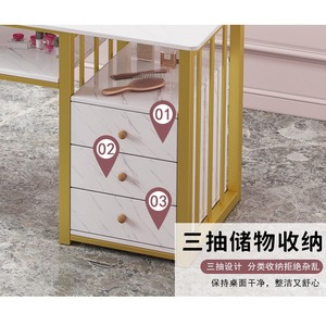 Mesa pequeña de doble capa para decoración de uñas, silla de tienda de pata de gallo con corazón para niñas, mesa de maquillaje <span class=keywords><strong>Rectangular</strong></span> moderna, apartamentos pequeños de Metal - Product Image 5