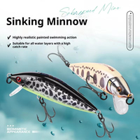 Leurre de pêche artificiel dur The Brave Sports Subsurface Minnow, modèle 75 cm 97 g, avec hameçon en téflon, 10 exemplaires #   Œil de poisson 3D pour eau douce