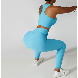 Soutien-gorge de sport sans couture haut de forme physique pour femmes hauts courts de course pour femmes soutien-gorge de yoga rembourré d'entraînement rose vêtements de sport à fort impact - Product Image 5