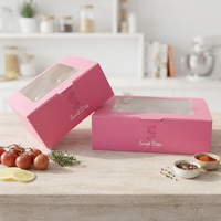 Caja Rectangular de Cartón para Pasteles al por Mayor con Ventana y Logotipo Personalizable, Laminación Mate, Empaque para Regalo de Donuts
