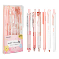 Ensemble de stylos à encre gel rétractables L.30500 avec surligneur, grande capacité, encre à séchage rapide pour la prise de notes des étudiants, le marquage des journaux