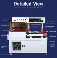 Machine d'emballage sous tunnel thermorétractable entièrement automatique pour boîtes de mouchoirs, papier toilette et film rétractable, avec découpe intégrée