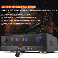 Système audio karaoké professionnel pour la maison, système audio DSP pour fêtes, équipement de sonorisation avec deux microphones sans fil, système sonore en bois