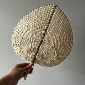 Wholesale Handwoven Vintage Style Palm <b>Leaf</b> Hand Fan for DIY Painting - Product Image 4