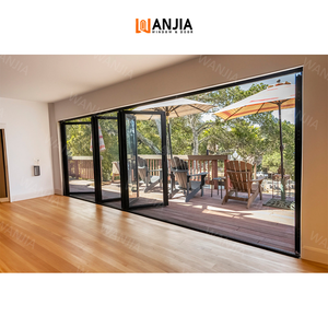 Folding Glass Wall Design Residential Patio Bifold <strong>Doors</strong> Custom Wholesale Glass Bifold Aluminium <strong>Doors</strong> Accordion <strong>Doors</strong> - Product Image 4