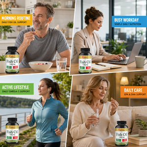 Compléments alimentaires à l'huile de poisson Omega 3 Shecome avec logo personnalisé, favorisent la santé cardiaque, 1200 mg d'huile de poisson Omega-3 en gélules molles pour adultes - Product Image 5