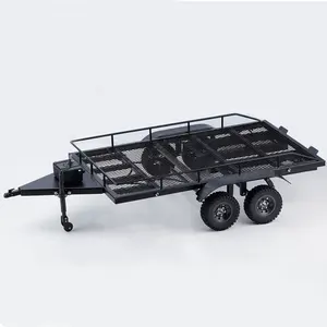 RC kim loại Trailer với bốn lốp xe cho 1/10 RC xe Crawler trục SCX10 90046 axi03007 TRX-4 MST