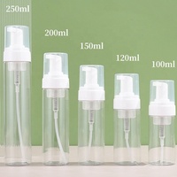Botol pompa Losion Pet plastik 100ml, wadah pembersih wajah kosong pompa busa Pet botol kosmetik botol Pet untuk kosmetik
