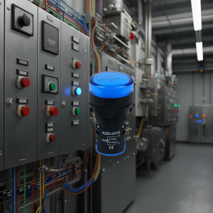 Indicateur lumineux à panneau bleu AD22-22DS, lampe de signalisation LED 220V AC pour équipement - Product Image 3