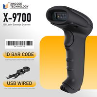 Lector de Códigos de Barras Portátil Xincode 1D, Escáner de Códigos de Barras Láser con Cable para Sistema POS, Logística de Almacén, Pistola Escáner de Códigos de Barras X-9700