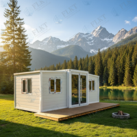 FLKT Maison préfabriquée de luxe extensible de 20 et 40 pieds, maison conteneur modulaire, kit de villa mobile compacte