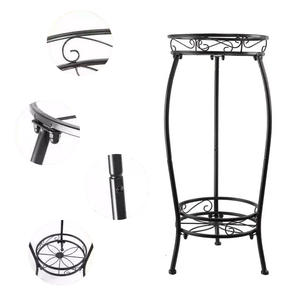 NATURIX <span class=keywords><strong>Support</strong></span> pour plantes d'intérieur/extérieur à 2 niveaux Porte-pot de fleurs en acier de style classique avec revêtement en poudre pour la décoration de la maison et du jardin - Product Image 4