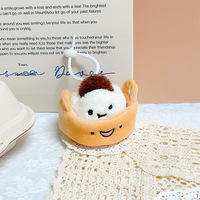 Porte-clés en peluche Dim Sum mignon 9*7cm, pendentif de sac en forme de nourriture douce et rembourrée, cadeau pour enfants et amis