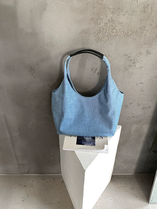 Sac à main en jean décontracté pour femme, grande capacité, sac à bandoulière en jean - Product Image 2