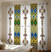 Rideaux de fenêtre sur mesure, design traditionnel éthiopien Saba et Telet, rideau occultant imprimé en 3D, rideau de chambre à coucher de luxe