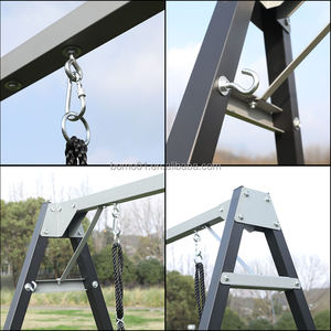 Ayunan Logam Multifungsi Zoshine Heavy-Duty Tahan Cuaca dengan 2 Kursi Ayun untuk Anak-Anak dan Dewasa, Penggunaan di Halaman Belakang dan Taman - Product Image 4