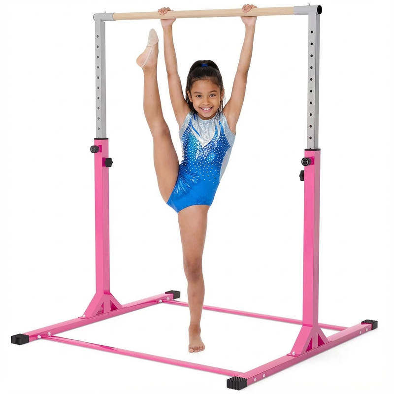 Gymnastics junior kip bar portable adjustable height metal horizontal bar