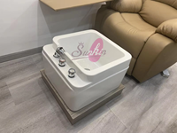 Fauteuil de massage professionnel 7 couleurs LED pour pédicure hydrothérapie, système de jets sans tuyauterie moderne, jets magnétiques, pour salon de manucure et usage domestique