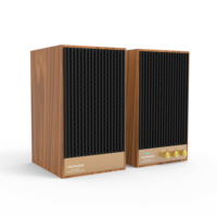 Enceintes bibliothèque actives sans fil classiques en bois 4 pièces 60 watts RMS pour home cinéma TV et ordinateur