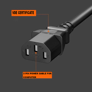 Yelei Swiss Enchufe de <span class=keywords><strong>3</strong></span> pines IEC C13 Conector Cable de alimentación Brasil Enchufe brasileño de <span class=keywords><strong>3</strong></span> pines Cable de alimentación de CA para computadora portátil - Product Image 5
