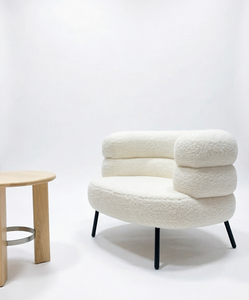 Sillón Moderno con Tapizado Bouclé, Sillón Acolchado con Asiento Tufted para Sala de Estar, Hotel, Muebles para el Hogar - Product Image 1