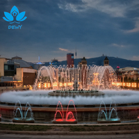 Fontaine musicale personnalisée avec spectacle de cascade LED à changement de couleur synchronisé sur la musique, expérience de projet mondial pour les rives des villes