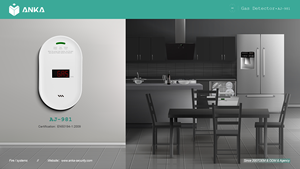 إنذار تسرب الغاز المعتمد الأوروبي EN50194 متصل بالواي فاي مع مادة ABS للصمام اللولبي - Product Image 3