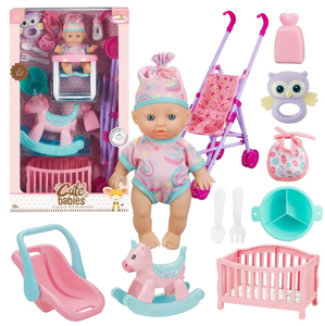 Juego <span class=keywords><strong>de</strong></span> Muebles para <span class=keywords><strong>Muñecas</strong></span> EPT, Muñeca Realista <span class=keywords><strong>de</strong></span> 22 cm con Cochecito, Cuna, Silla Alta, Silla Mecedora <span class=keywords><strong>de</strong></span> Unicornio, Juguete <span class=keywords><strong>de</strong></span> Juego <span class=keywords><strong>de</strong></span> Roles para Guardería - Product Image 1