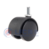 Roue pivotante fixe noire en nylon de 52 mm pour mobilier industriel, sans frein, garantie 1 an, du fabricant fournisseur