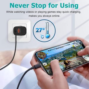 <span class=keywords><strong>Cargador</strong></span> de Pared <span class=keywords><strong>USB</strong></span>-<span class=keywords><strong>C</strong></span> de Carga Rápida GaN de 18W/20W con Doble Puerto y Enchufe CE/US/EU - Product Image 2