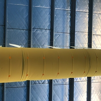 Diffuseur d'air flexible en tissu série RT, blanc, perforé, rond, pour conduits de ventilation HVAC, adapté aux grands espaces