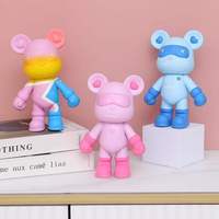 Mini figurines Bearbrick en briques, jouets, art pop créatif, sculpture animale en résine, fluide et cool