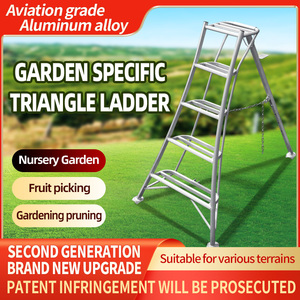 <span class=keywords><strong>Escalera</strong></span> Plegable Portátil de Aluminio de Alta Resistencia, Moderna, con Capacidad de 300 kg, para Exteriores, Jardín, 1.1 Metros de Altura - Product Image 2