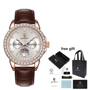 Gohuos 9813 Luxury Mens Wristwatch Waterproof Leather Strap Original Quartz Wrist Watch for Men Relojes Para Hombre Montre Homme - Product Image 3