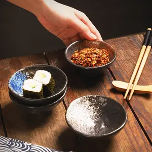 जापानी चीनी मिट्टी के बरतन साइड डिश मसाला व्यंजन सिरेमिक सूई सॉस डुबकी कटोरे क्षुधावर्धक व्यंजन के लिए सुशी सॉस पार्टी चुटकी कटोरे
