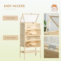 Bestseller 5-stöckiger Holz-Hamsterkäfig Ratten-Mäuse-Habitat mit Aufklappbarer Oberfronttür & Ablagefach Mehrstöckiger Kleintier-Käfig