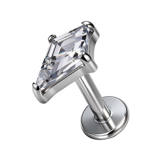 Pendiente de Titanio ASTM F136 con Circonita Cúbica 16G para Labret, <span class=keywords><strong>Tragus</strong></span>, Concha, Hélix, Cartílago, Lóbulo de la <span class=keywords><strong>Oreja</strong></span>, Joyería de Moda - Product Image 2