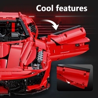 Cada C61042 MOC 1:8 GTE 488 Véhicule RC Rouge Super Sport Voiture de Course Italienne Modèle de Présentation Kits Cadeau pour Adulte Blocs de Construction
