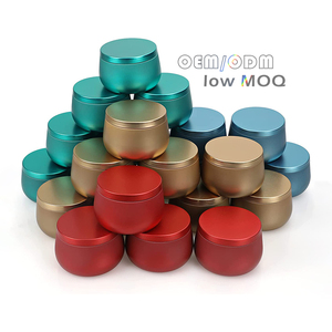 Luxury Black Red Color Round Storage Scented Candle Jars Bulk Metal 4oz Empty Candle Tins Cans