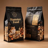 Sac à fond plat personnalisé imprimé pour nourriture de hamster, pochette refermable réutilisable en Mylar, 1 kg, 2 kg, emballage pour aliments pour animaux de compagnie