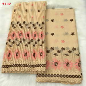 4702 Kalume En gros Dentelle Lafaya 5 Yards + 4.5 Yards Tissu en coton suisse africain Dentelle brodée africaine pour robes - Product Image 3
