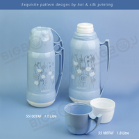 BIGBOY-termo de plástico al vacío de doble pared para el hogar, termo interior de vidrio de marca, 0,45l-1,8l