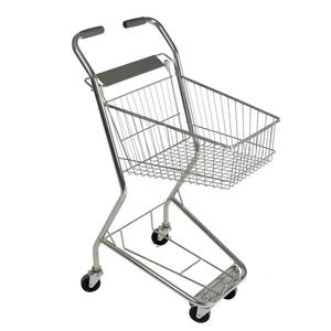 Chariot de courses en acier à deux niveaux avec conception mobile à quatre roues, pliable et durable, galvanisé au zinc, couleurs bleu/noir, outils OEM - Product Image 1